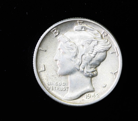 1942 MERCURY SILVER DIME COIN GEM BU UNC MS+++