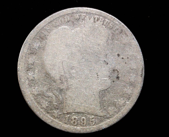 1895 SILVER BARBER QUARTER DOLLAR COIN