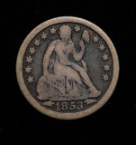 1853 ARROWS SEATED LIBERTY DIME COIN