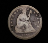 1859 SEATED LIBERTY SILVER QUARTER DOLLAR COIN