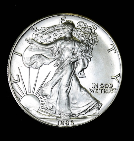 1986 1oz .999 FINE SILVER AMERICAN EAGLE COIN