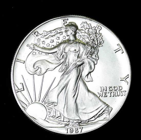 1987 1oz .999 FINE SILVER AMERICAN EAGLE COIN