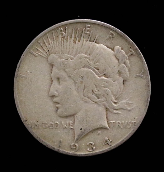 1934 S PEACE SILVER DOLLAR COIN