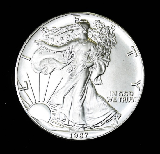 1987 1oz .999 FINE SILVER AMERICAN EAGLE COIN