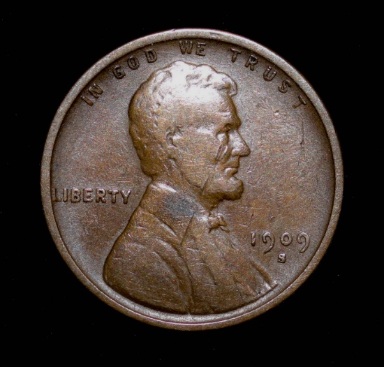 1909 S LINCOLN WHEAT CENT PENNY COIN