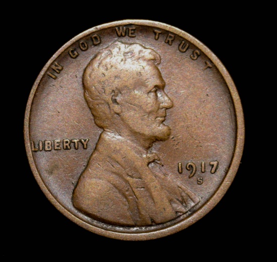 1917 S LINCOLN WHEAT CENT PENNY COIN