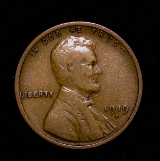 1919 D LINCOLN WHEAT CENT PENNY COIN
