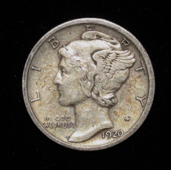 1920 D MERCURY SILVER DIME COIN