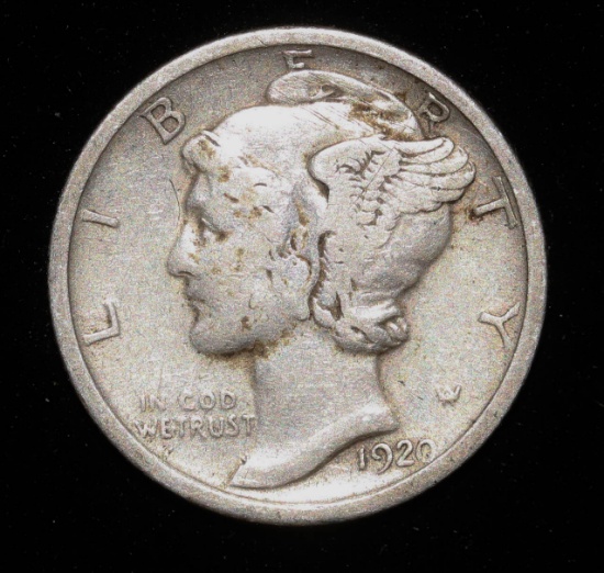 1920 MERCURY SILVER DIME COIN