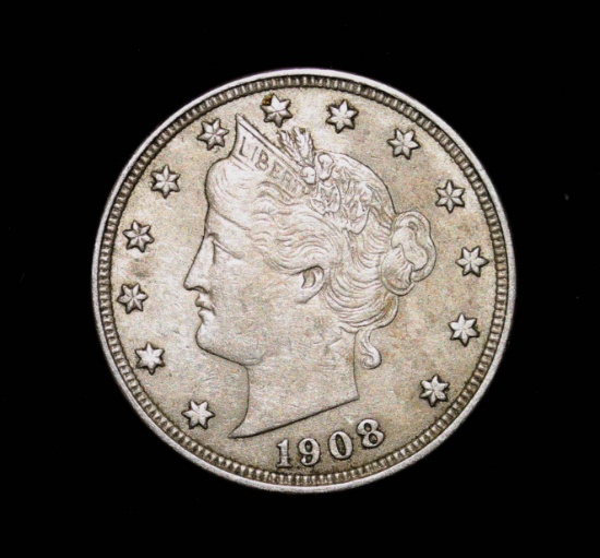 1908 LIBERTY V NICKEL COIN VERY HIGH GRADE