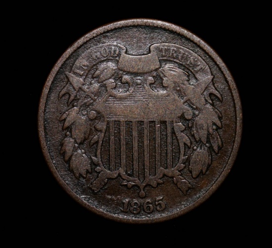 1865 TWO CENT COPPER COIN