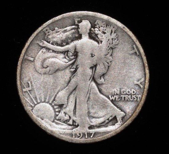 1917 S WALKING LIBERTY SILVER HALF DOLLAR COIN