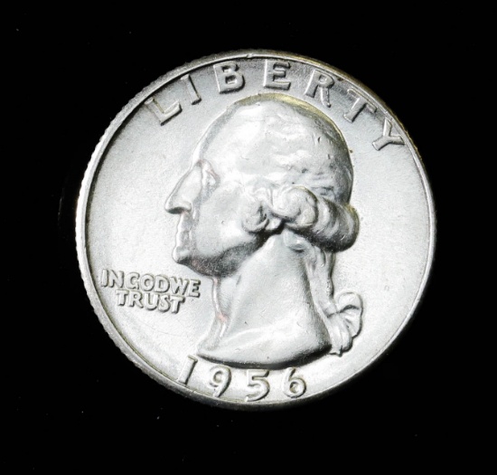 1956 WASHINGTON SILVER QUARTER DOLLAR COIN GEM BU UNC MS+++