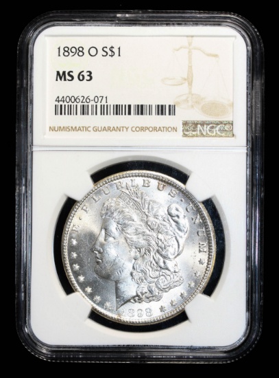 1898 O SILVER MORGAN DOLLAR COIN NGC MS63