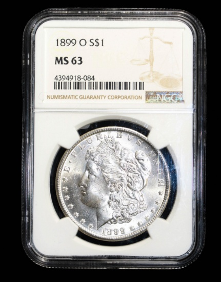 1899 O SILVER MORGAN DOLLAR COIN NGC MS63