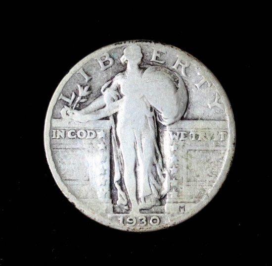 1930 STANDING LIBERTY SILVER QUARTER DOLLAR COIN