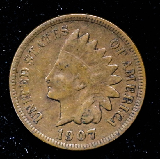 1907 INDIAN HEAD CENT PENNY COIN