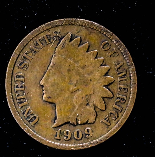 1909 INDIAN HEAD CENT PENNY COIN