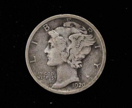 1920 D MERCURY SILVER DIME COIN