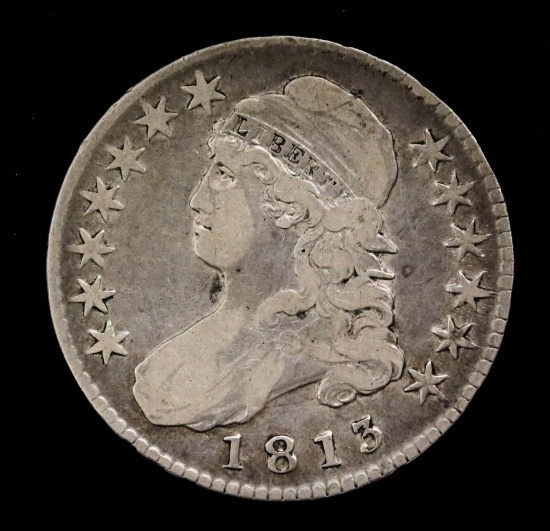 1813 DRAPED BUST HALF SILVER DOLLAR COIN