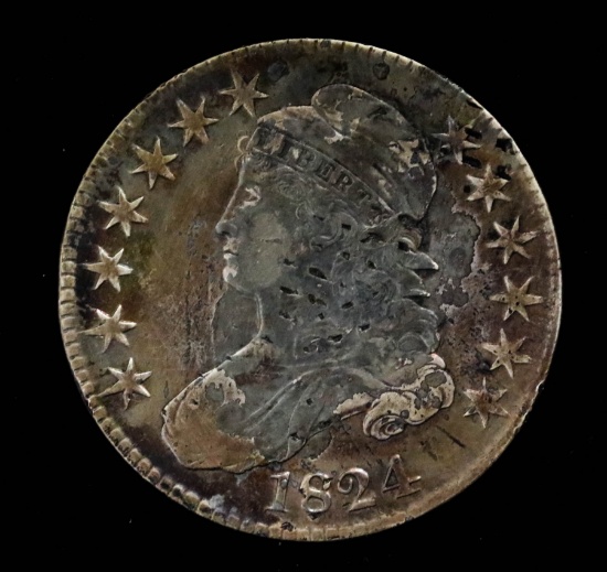 1824 DRAPED BUST HALF SILVER DOLLAR COIN