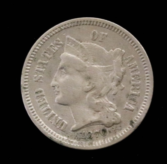 1870 3 CENT NICKEL COIN