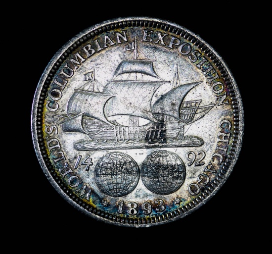 1893 COLUMBUS SILVER HALF DOLLAR COIN OLD COMMEMORATIVE