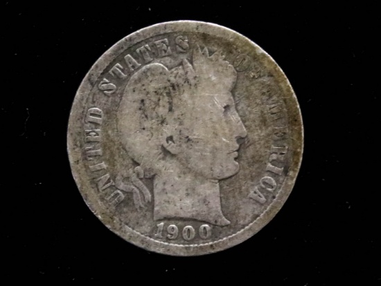 1900 BARBER SILVER DIME COIN