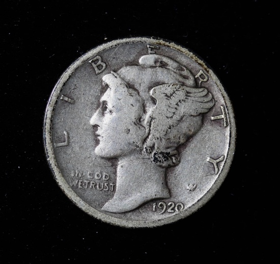 1920 D MERCURY SILVER DIME COIN