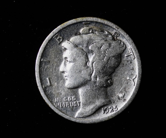 1925 D MERCURY SILVER DIME COIN