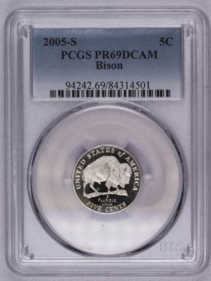2005 S BISON JEFFERSON NICKEL PROOF COIN PCGS PR69 DCAM
