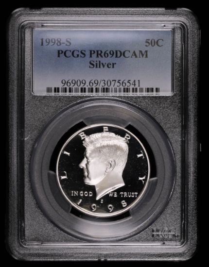 1998 S KENNEDY SILVER HALF DOLLAR COIN PCGS PR69 DCAM