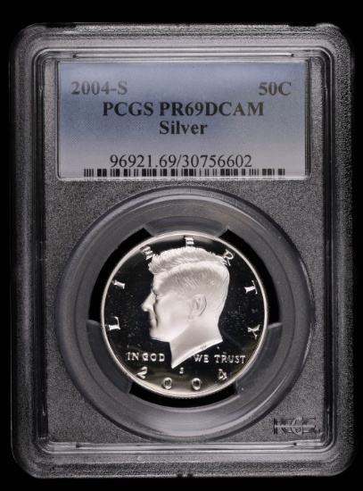 2004 S KENNEDY SILVER HALF DOLLAR COIN PCGS PR69 DCAM