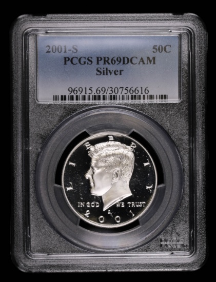 2001 S KENNEDY SILVER HALF DOLLAR COIN PCGS PR69 DCAM