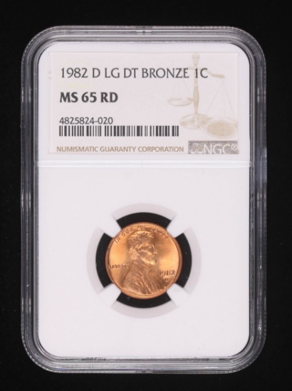 1982 D LARGE DATE LINCOLN CENY PENNY BRONZE NGC MS65 RED