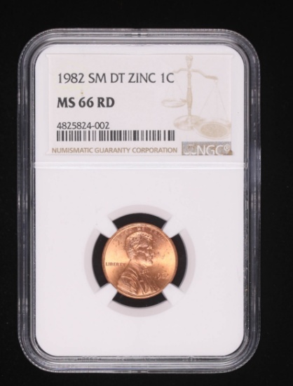 1982 SMALL DATE LINCOLN CENY PENNY ZINC NGC MS66 RED