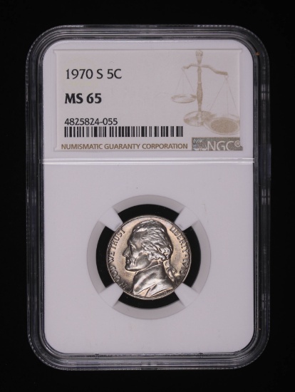 1970 S JEFFERSON NICKEL COIN NGC  MS65