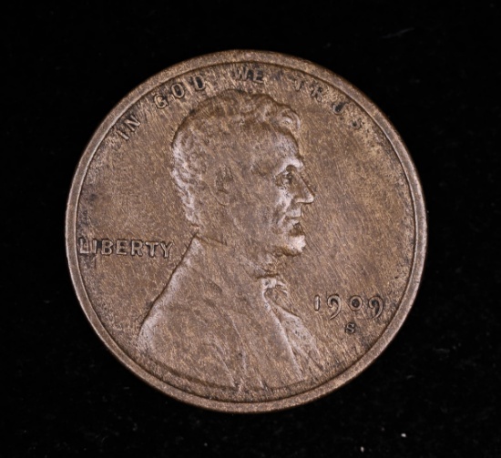 1909 S WHEAT CENT PENNY COIN