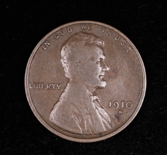 1910 S WHEAT CENT PENNY COIN