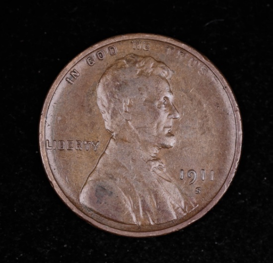 1911 S WHEAT CENT PENNY COIN