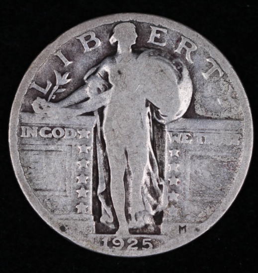 1925 STANDING SILVER QUARTER DOLLAR COIN