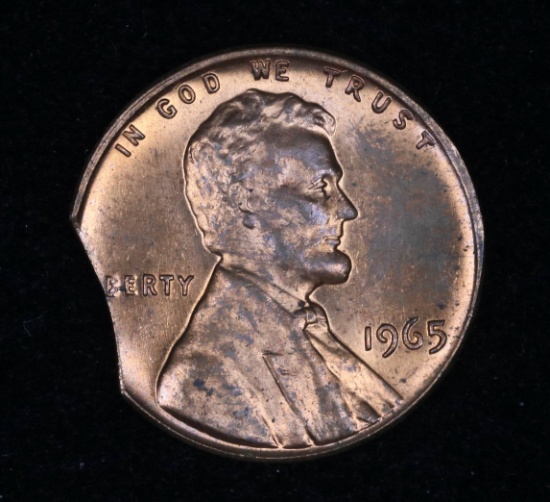1965 LINCOLN CENT PENNY COIN CLIPPED PLANCHET