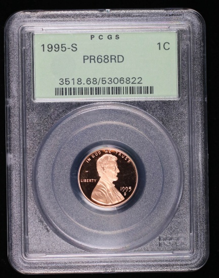 1995 S WHEAT LINCOLN CENT PENNY COIN PCGS PR68 RED PROOF OGH