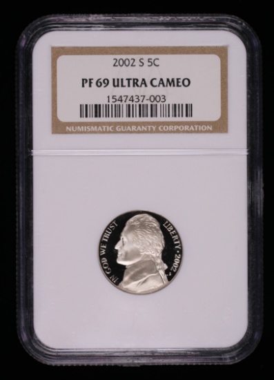 2002 S JEFFERSON NICKEL COIN NGC PF69 ULTRA CAMEO