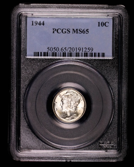 1944 MERCURY SILVER DIME COIN PCGS MS65