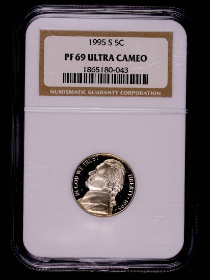 1995 S JEFFERSON NICKEL COIN PROOF NGC PF69 ULTRA CAMEO