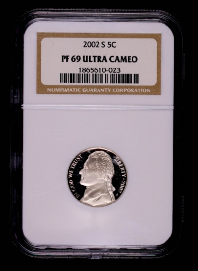 2002 S JEFFERSON NICKEL COIN PROOF NGC PF69 ULTRA CAMEO