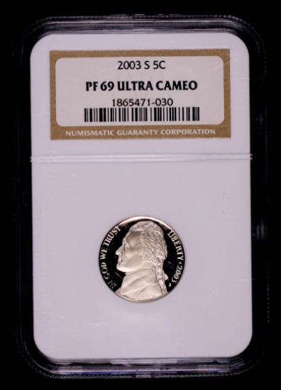 2003 S JEFFERSON NICKEL COIN PROOF NGC PF69 ULTRA CAMEO