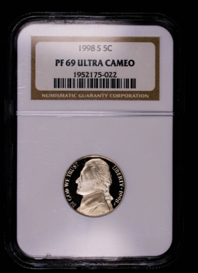 1998 S JEFFERSON NICKEL COIN PROOF PF69 ULTRA CAMEO