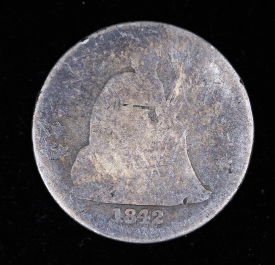 1842 LIBERTY SEATED DIME COIN